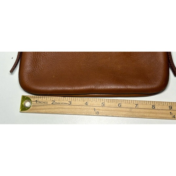 Madewell The Knotted Brown Leather Crossbody Purse Pockets Slim Classic Bag Zip - Picture 11 of 12
